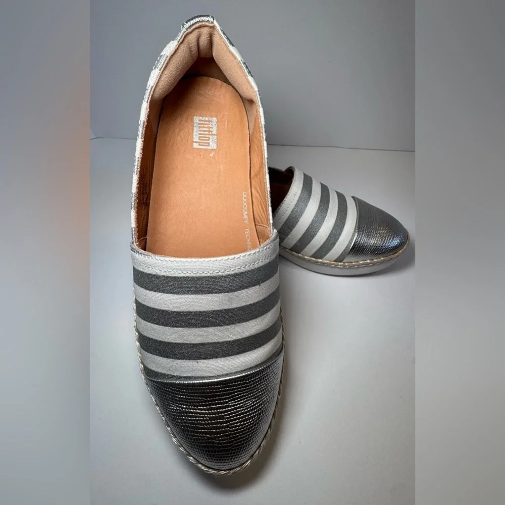 FitFlop Dahlia Metallic Stripe Espadrille size 7